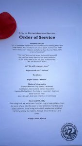 Order of service2016